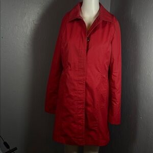 Eddie Bauer Women's Vibrant Red Lightweight Trench Coat size XS